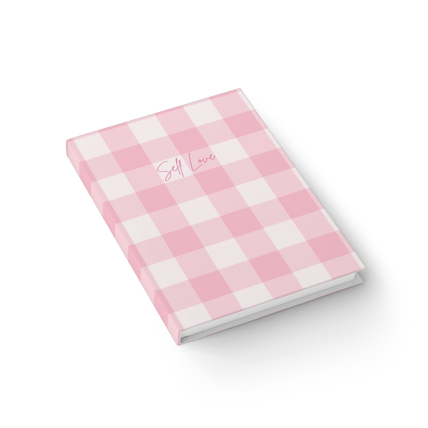 Notebook | Chic Pink Gingham Patterned Notebook - Self Love, Gratitude Notebook, Daily Planner, Gift for Her, Self-Care Journal