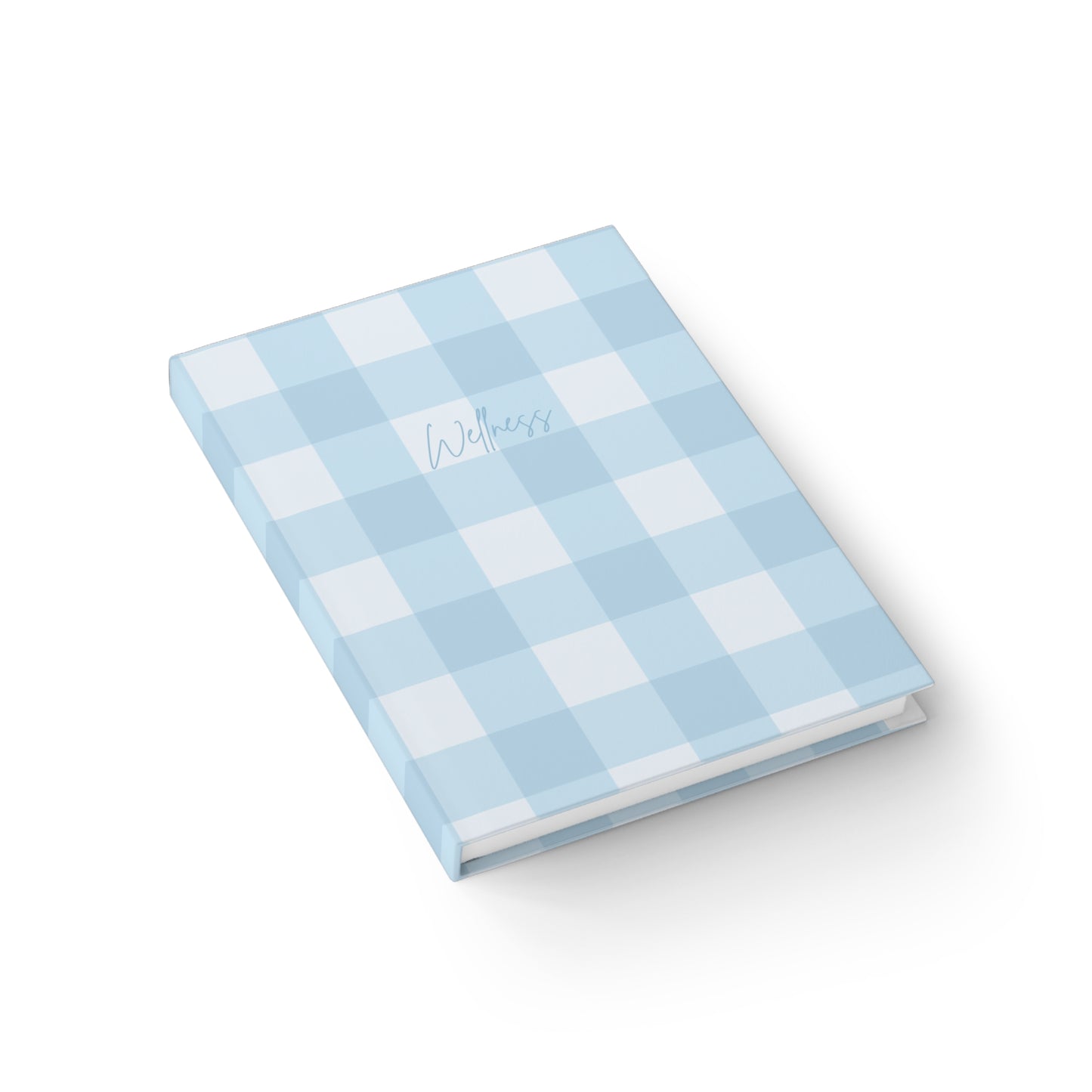Notebook | Blue Gingham Patterned Checkered Notebook - Perfect for Note-taking, Writing, Sketching, Gift for Students, Writers, Birthday