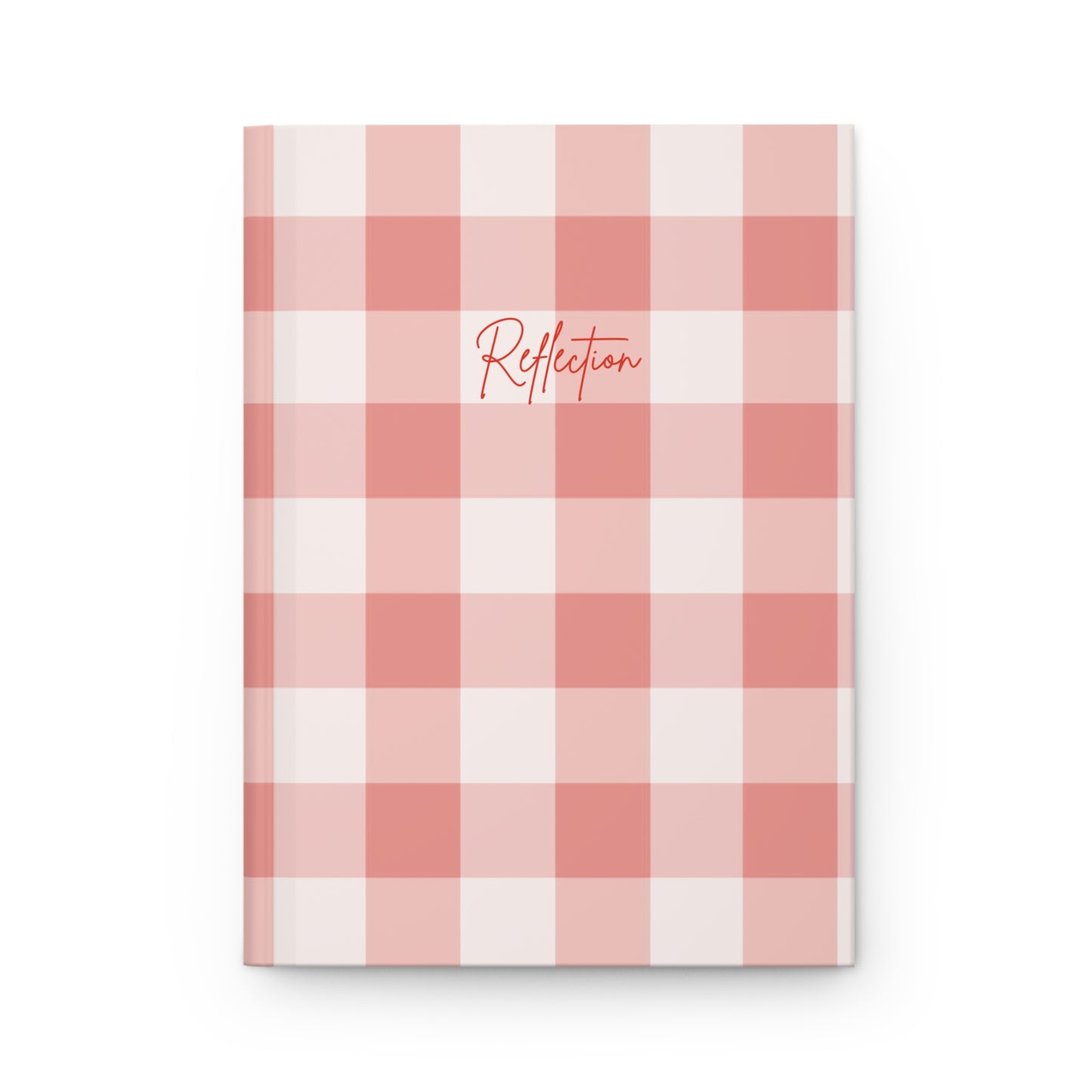 Notebook | Red Reflections Gingham Hardcover Notebook - Red Check Notebook for School, Journal for Writers, Cute Planner