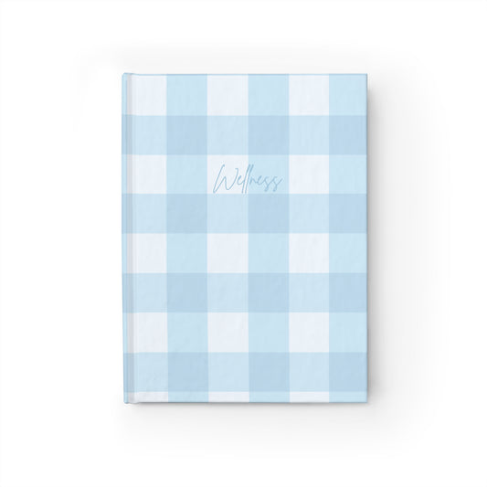 Notebook | Blue Gingham Patterned Checkered Notebook - Perfect for Note-taking, Writing, Sketching, Gift for Students, Writers, Birthday