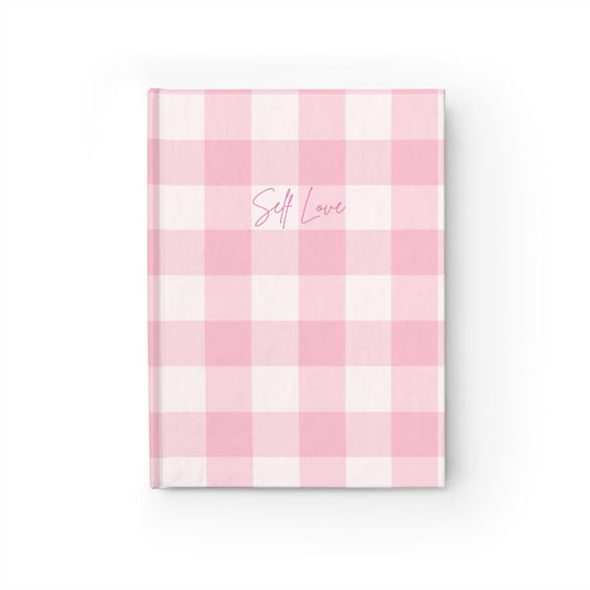 Notebook | Chic Pink Gingham Patterned Notebook - Self Love, Gratitude Notebook, Daily Planner, Gift for Her, Self-Care Journal