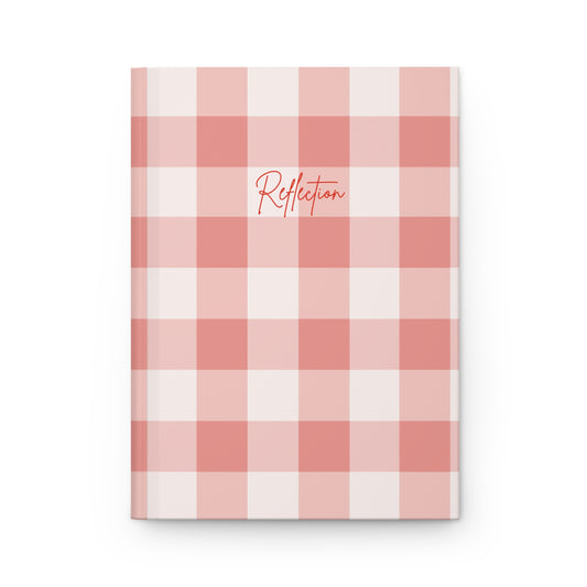 Notebook | Red Reflections Gingham Hardcover Notebook - Red Check Notebook for School, Journal for Writers, Cute Planner
