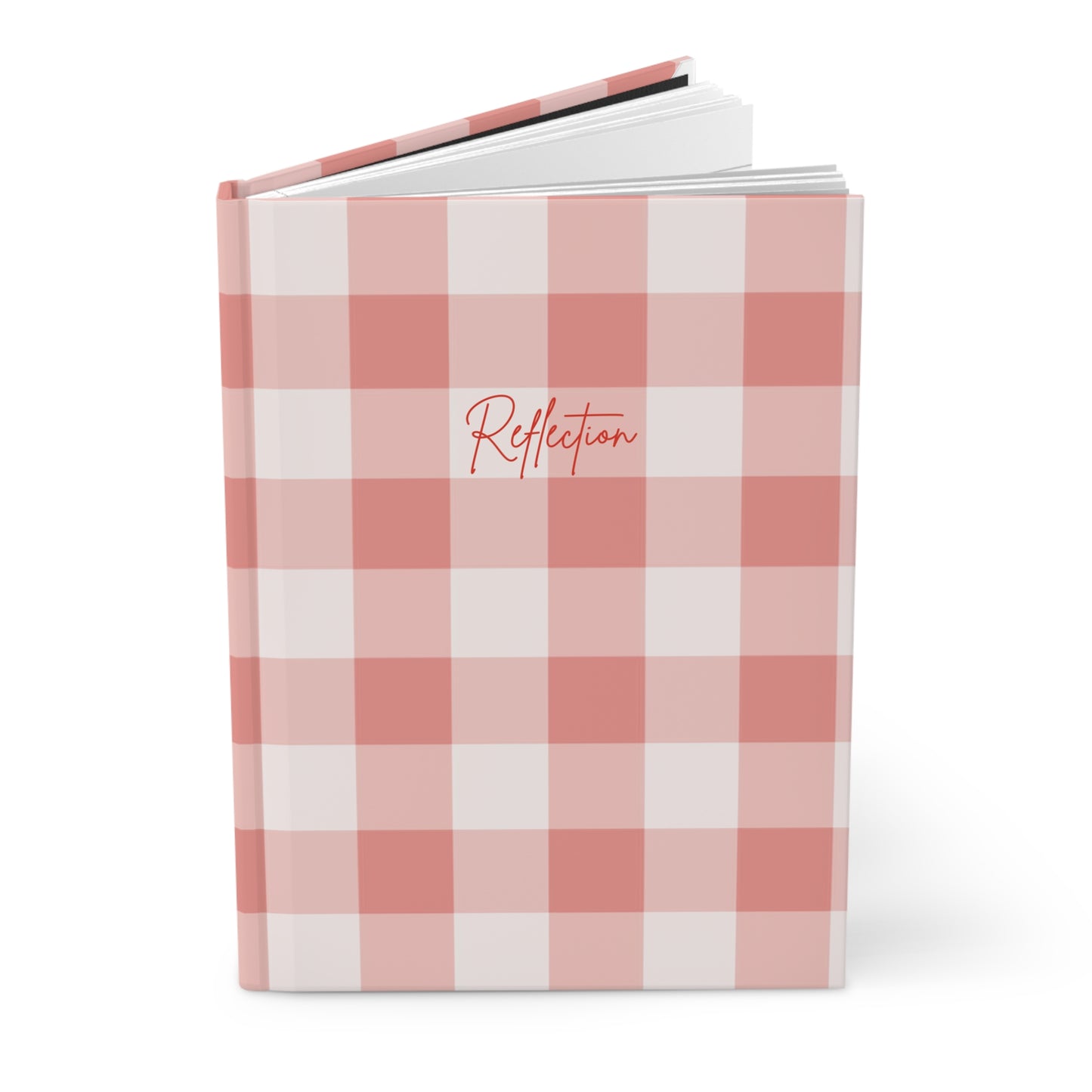 Notebook | Red Reflections Gingham Hardcover Notebook - Red Check Notebook for School, Journal for Writers, Cute Planner